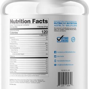 NutraOne ProteinOne Whey Protein Promote Recovery and Build Muscle with a Protein Shake Powder for Men & Women (Vanilla Ice Cream – 5 lbs.)