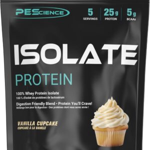 PEScience Isolate Whey Protein Powder, Vanilla Cupcake, 5 Servings, 100% Whey Protein Isolate, Low Carb, Fast Absorbing Post Workout Shake for Men and Women