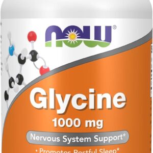 NOW Foods Supplements, Glycine 1,000 mg Free-Form, Neurotransmitter Support*, 100 Veg Capsules