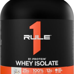 Rule 1 R1 Protein Whey Isolate – with 25g Protein & 6g BCAA Exclusively from Isolated & Hydrolyzed Sources for Workout Recovery (5 Pounds*, Vanilla Creme)