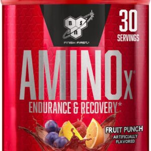 BSN Amino X Muscle Recovery & Endurance Powder, BCAAs, 10 Grams of Amino Acids, Keto Friendly, Caffeine-Free, Support Endurance, Zero Sugar, Fruit Punch, 30 servings, 15.34 Ounce (Packaging May Vary)