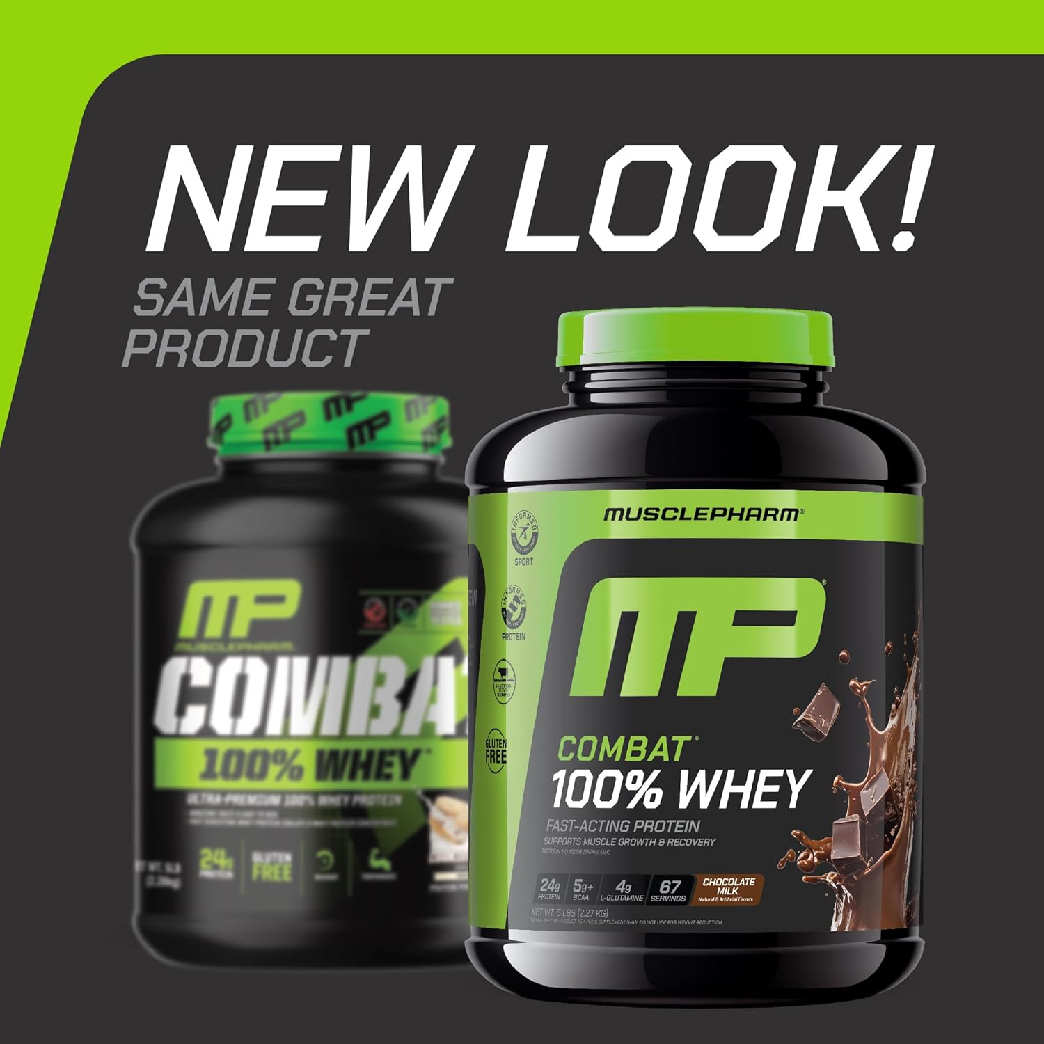 MusclePharm Combat 100% Whey Protein Powder, Chocolate Milk, Fast Recovery & Muscle Gain with Whey Isolate, High Protein Powder for Women & Men, Gluten Free, 5lb, 67 Servings - Image 2