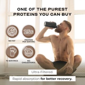 Muscle Feast Grass-Fed Whey Protein Isolate, All Natural Hormone Free Pasture Raised, Whey Isolate Protein Powder for Men and Women, Clean, Gluten-Free, Delicious Isolate Protein – Chocolate, 5lb