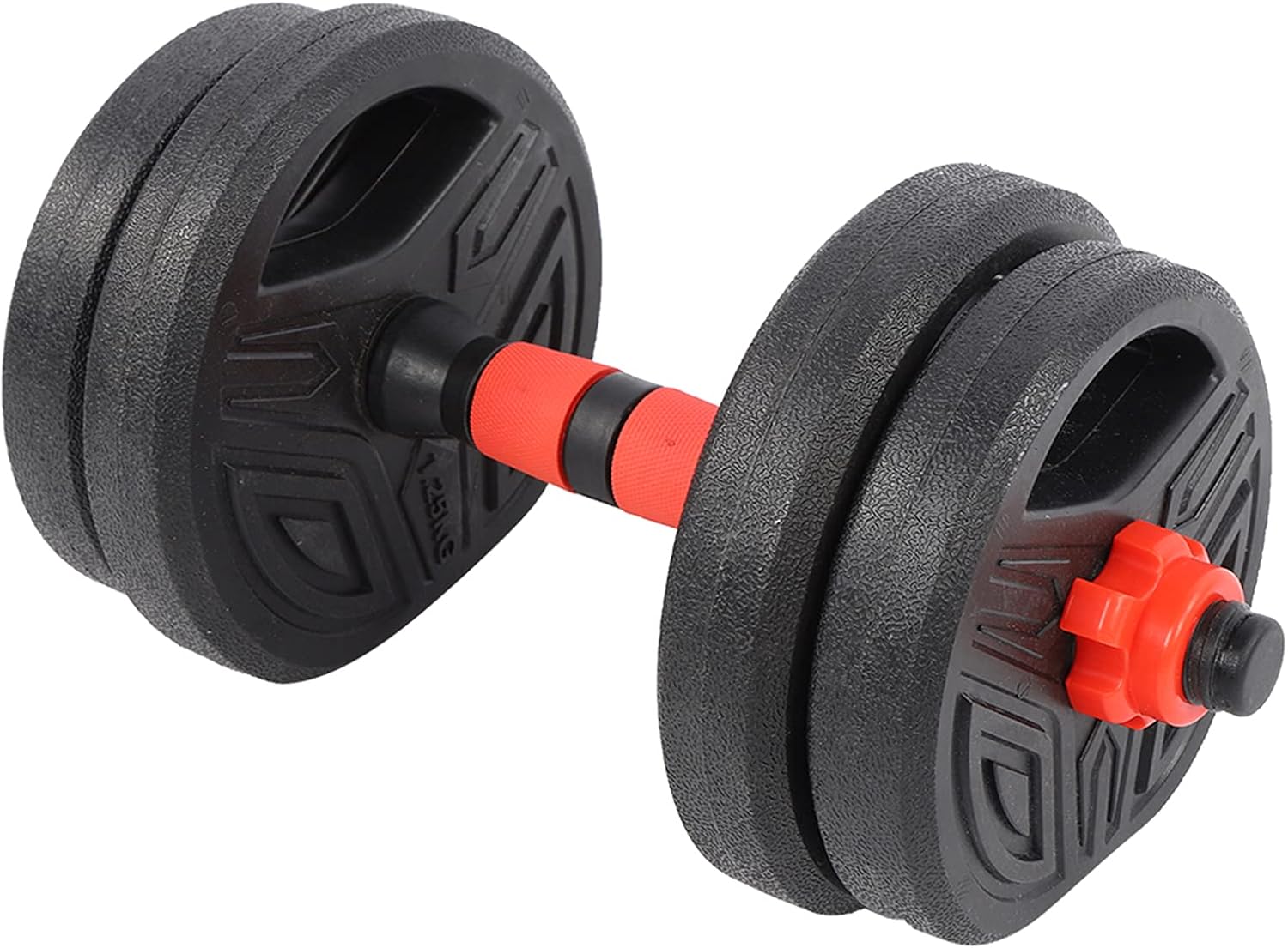 ZJchao Roundness Dumbbell Set Adjustable Coated Cement Filled Weight Plates with Non Slip Connection Rod for Home Gym Fitness Workout Steel Rubber Cement Material 10kg 40cm - Image 9