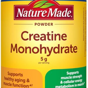 Nature Made Micronized Creatine Monohydrate Powder 5 g per Serving, Unflavored Drink Mix Powder, Muscle Support, 450 g, 90 Day Supply