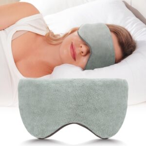 Mr. Sandman Weighted Eye Mask for Sleeping, Blackout Sleep Mask, Reversible Cool & Cozy Compress for Dry Eyes, Headache Migraine Relief, Eye Cover for Travel, Gifts for Women & Men, 0.5 lb, Grey
