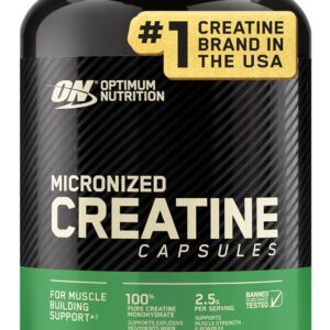 Optimum Nutrition Micronized Creatine Monohydrate Capsules, Keto Friendly, 2500mg, 100 Capsules