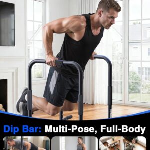 2026 Upgrade 2-in-1 Dip Bar Station – Dip Bars & Push Up Bars Adjustable Calisthenics Equipment with 420LB Bolt Washer Stable Design Dual Inner Connectors for Home Strength Training