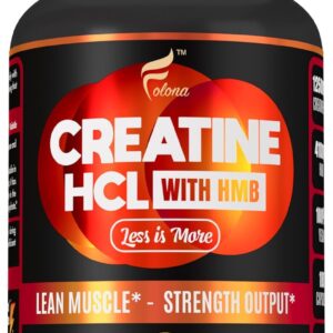 Creatine HCL Capsules with HMB – Workout Supplement for Men & Women, Muscle Builder, Endurance, Strength, Superior to Monohydrate: Instantized for Max Absorption, No Load, No Bloat, 180 Vegan Capsules