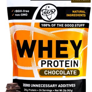 TGS Nutrition Chocolate Whey Protein Powder 2lb – No Artificial Sweeteners, Natural Ingredients, No Stevia, GMO Free – Whey Concentrate for Men & Women Shakes, Smoothies – Muscle Recovery