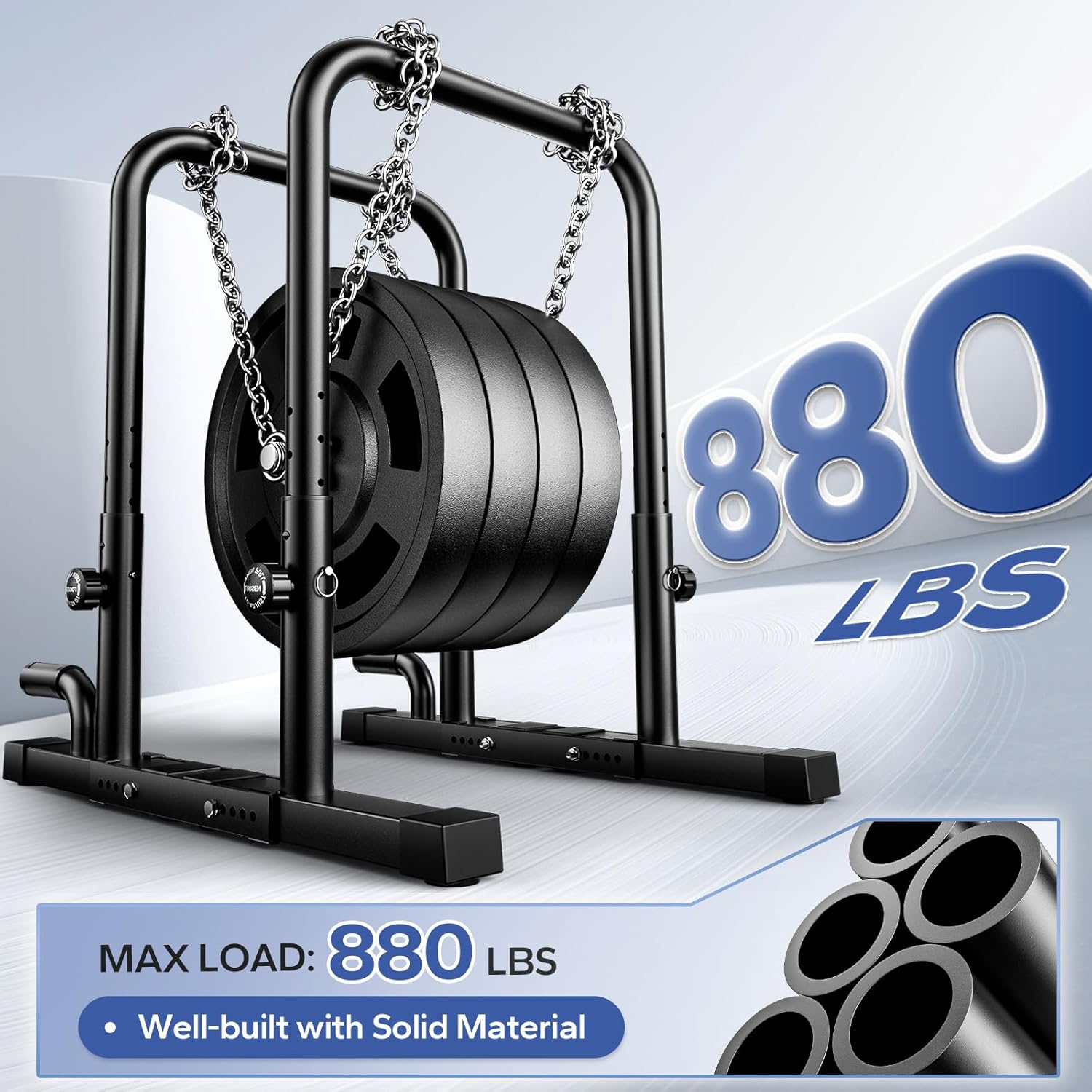 2026 Upgraded Dip Bars 880LBS Heavy Duty Dip Bar Station Height & Width Adjustable Parallettes Bars for Full Body Strength Training Push Up Bar for Beginners & Advanced Users - Image 2