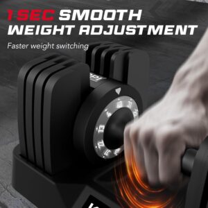 Keppi Adjustable Dumbbells Set-25lb/40lb/55lb/60lb, Anti-Slip Metal Fast Adjust Weight Handle, Exercise & Fitness for Full Body Workout – Adjustable Dumbbell Series