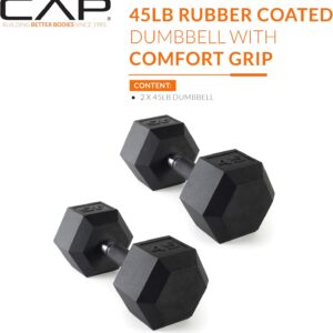 CAP Barbell Coated Dumbbell Weight | Multiple Options Pairs & Sets