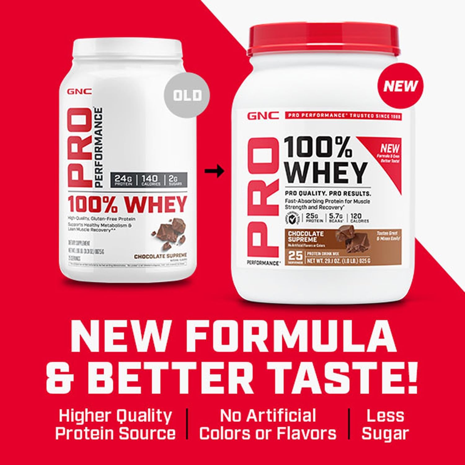 GNC Pro Performance 100% Whey Protein Powder, Fast Absorbing Protein, Muscle Strength and Recovery, Banana Cream, 25 Servings - Image 3