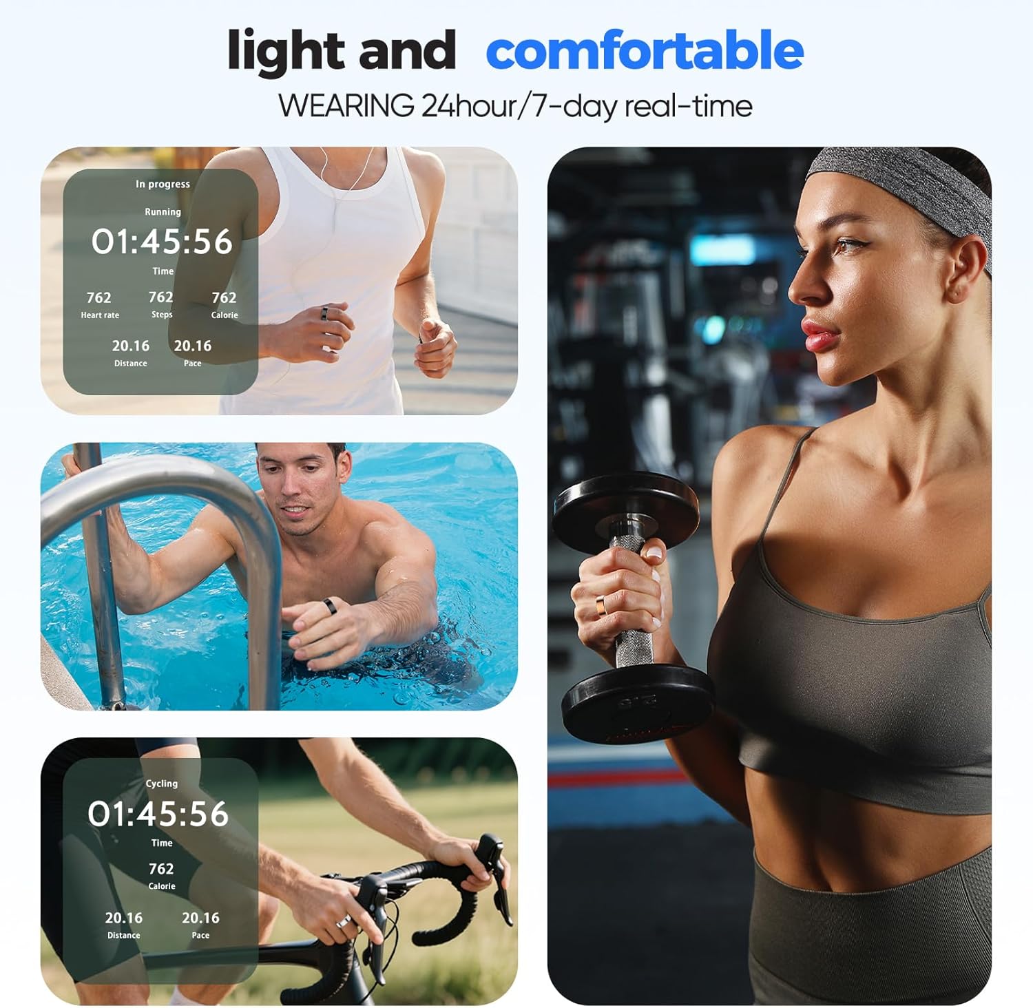 Smart Ring for Women & Men, Health Tracker with Sleep,Exercise Monitoring, iOS&Android Compatible, IP68 Waterproof, No Subscription, 5-Day Battery (Silver, 7) - Image 6