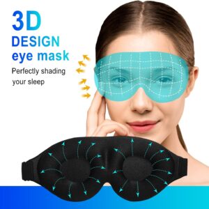 3D Sleep Mask, 100% Blackout 3D Contoured Sleep Eye Mask, Comfortable & Super Soft Sleeping Mask with Adjustable Straps for Women, Men, Sleeping Travel Yoga Naps (Floral)