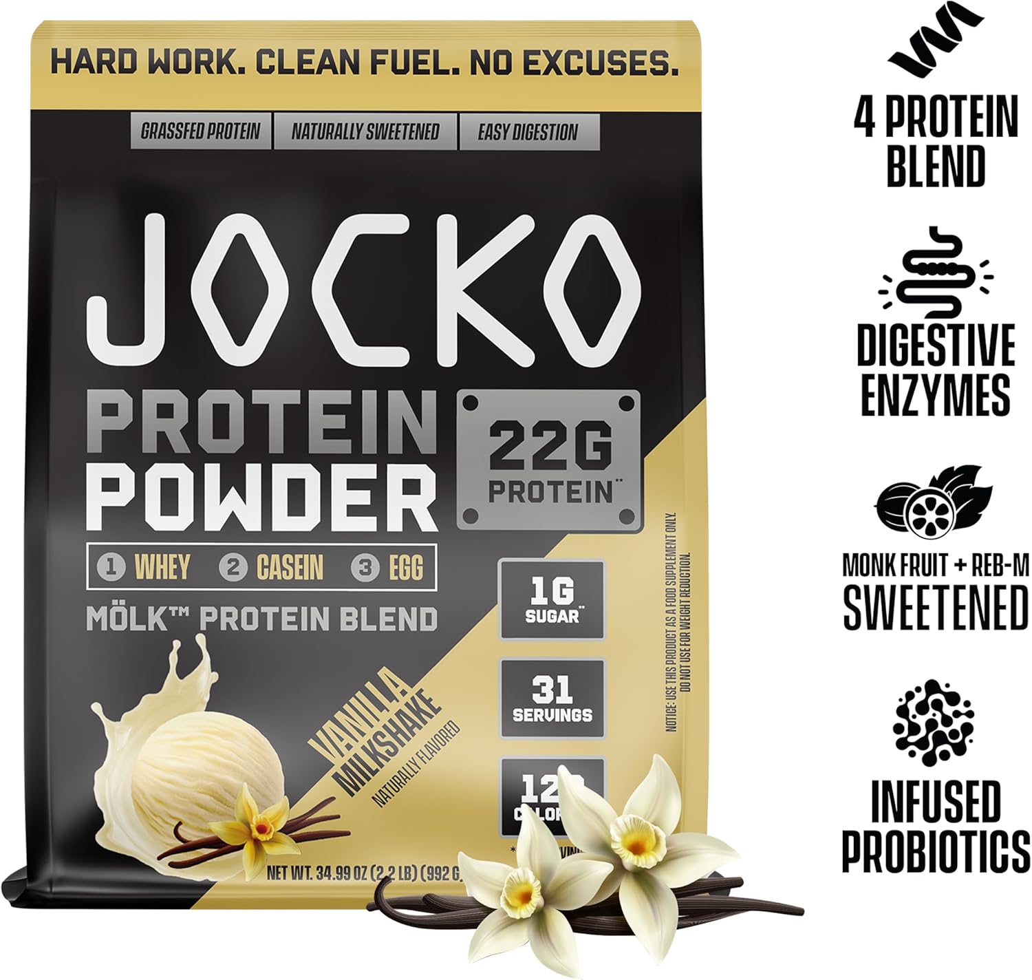 Jocko Fuel Bundle - Vanilla Mölk Protein Powder + Creatine Monohydrate Powder for Men & Women - Bundle for Atheltic Performance, Recovery, & Muscle Growth - Image 7