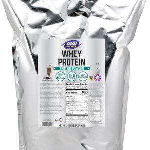 NOW Foods Sports Nutrition, Whey Protein, 24 g With BCAAs, Creamy Chocolate Powder, 10-Pound