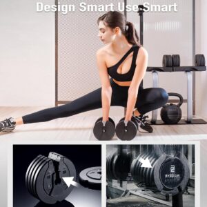 BYZOOM FITNESS Pure Series Adjustable Dumbbell – 12.5/25/27.5/75lb Single Unit OR Set of 2 – 5-in-1/ 10-in-1 / 21-in-1 Flexible Hand Weights for Home Gym, Strength Training & Fitness Workouts, White OR Black