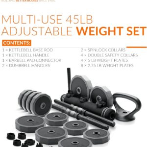 CAP Barbell Multi-Use Adjustable Weight Set – Versatile Dumbbell, Barbell & Kettlebell for Full-Body Workouts | 45lb and 66lb options