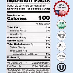 NUFYX® • Heavenly Protein® Powder • World’s Finest 100% Organic American Grown Peas • Vegan • Gluten Free • Low Carb (Creamy Vanilla, 40 Scoops)