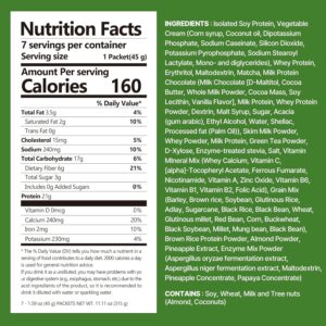 GreenTea Matcha Protein Shake, With Crunchy Protein Balls, Protein Smoothie Powder – 21g Protein, Low Sugar, Keto-Friendly Meal Replacement Shake, 1.59oz, 7packs, 7 Servings (7 Packs X 1.59 oz)