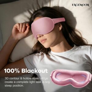 Weighted Sleep Mask 2 Pack – 3D Contoured Eye Masks for Sleep, Best Blackout Sleep Masks for Women Men, Eye Mask for Travel, Meditation, Airplane, Memory Foam, Adjustable Strap, Pink, Purple