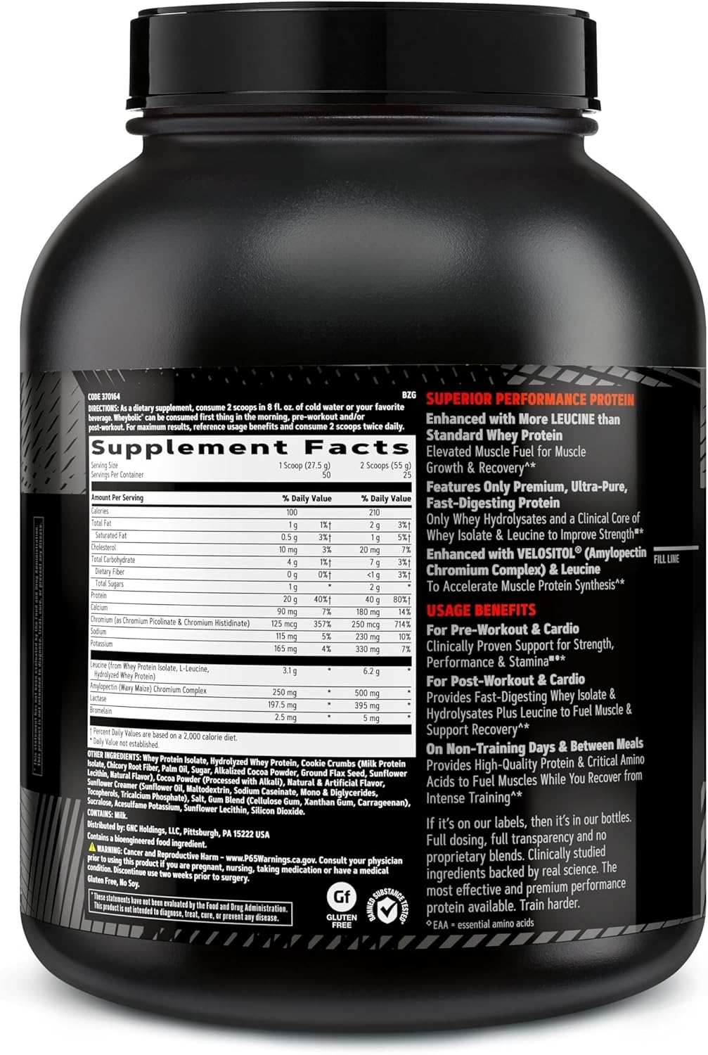 GNC AMP Wheybolic Whey Protein Powder Isolate with BCAA | Targeted Muscle Building and Workout Support Formula | Gluten Free | Chocolate Mint| 25 Servings - Image 2