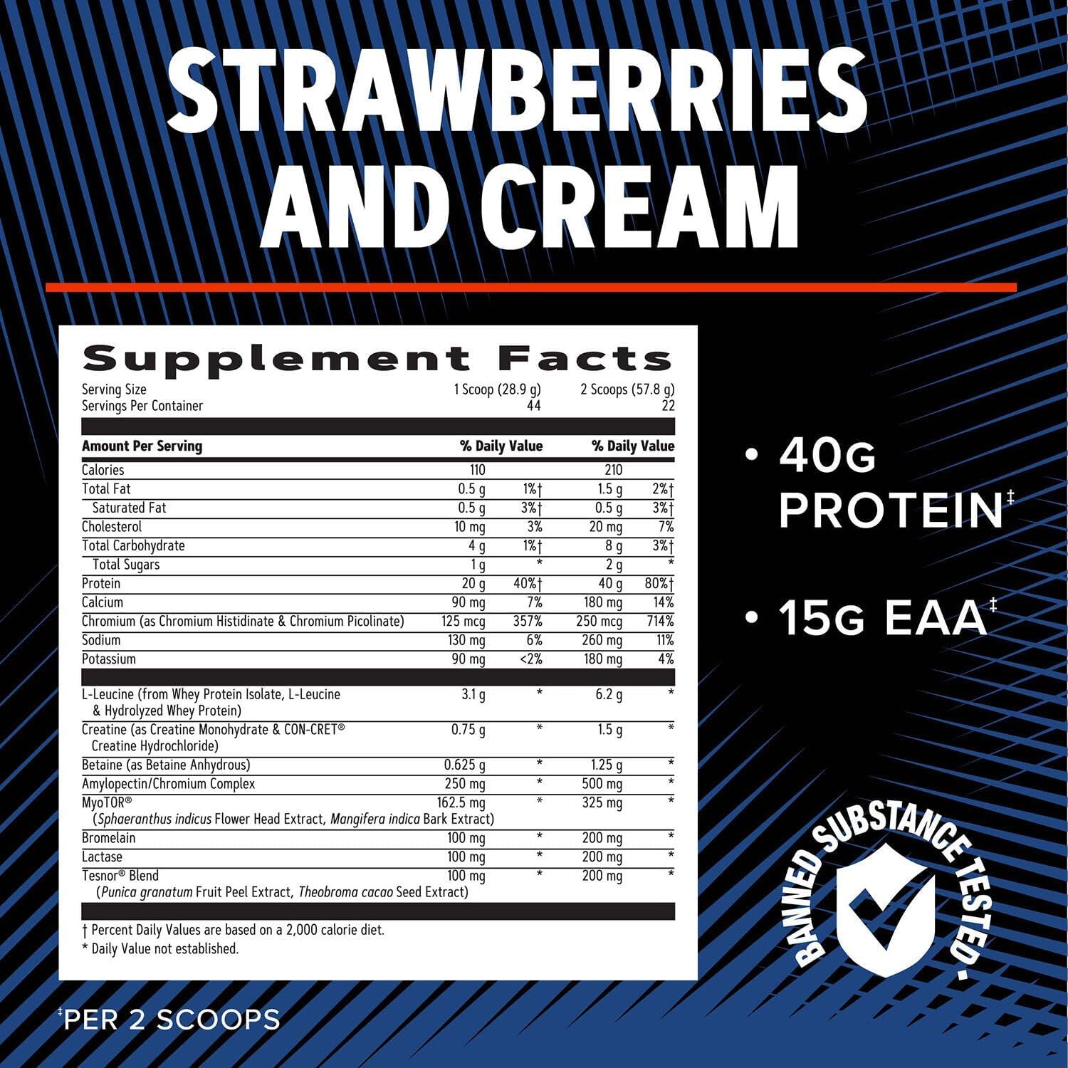 GNC AMP Wheybolic Alpha Clinically Proven Protein Powder, Muscle Strength, Size & Power, Boost Testosterone, 40g Protein, 6.2g Leucine, 15g EAAs, Creatine, 3rd Party Tested, Strawberries and Cream, 22 - Image 5