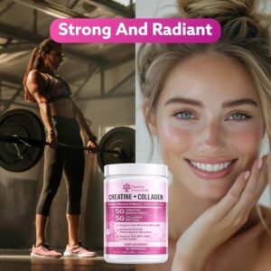 Creatine for Women + Collagen Peptides 5g Each – Muscle, Beauty, Performance