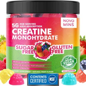NSF Certified Creatine Gummy – Creatine Monohydrate Gummies 5000mg for Men & Women, Chewables Creatine Monohydrate for Muscle Strength, Muscle Builder, Energy Boost, Pre-Workout Supplement(120 Count)