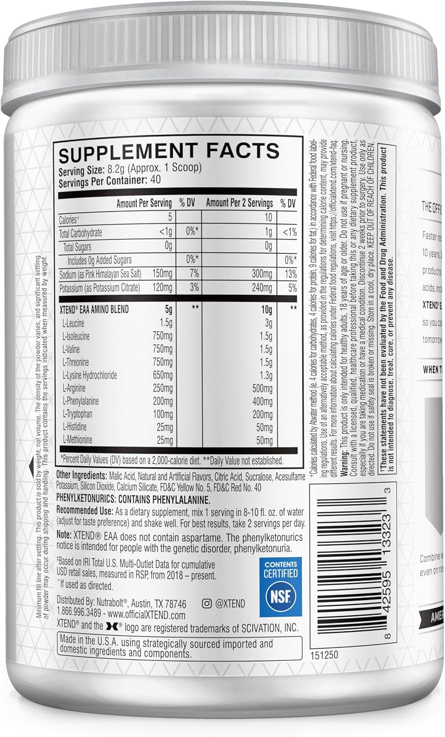Xtend Scivation EAA + BCAA Powder | Muscle Recovery & Lean Muscle Growth | 9 Essential Amino Acids for Intra Workout or Post Workout Recovery | 10g EAAs Per 2 Servings | Mango 40 Servings - Image 4