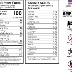 Whey Protein Isolate 2lbs (32 Servings) Unflavored, Non-GMO, Cold-Processed, Non-Denatured, Third-Party Lab Tested. Made with Halal and Kosher Certified Ingredients.
