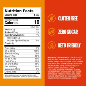 ZOA Zero Sugar Energy Drinks, Mango Splash – Sugar Free with Electrolytes, Healthy Vitamin C, Amino Acids, Essential B-Vitamins, and Caffeine from Green Tea – 12 Fl Oz (Pack of 12)