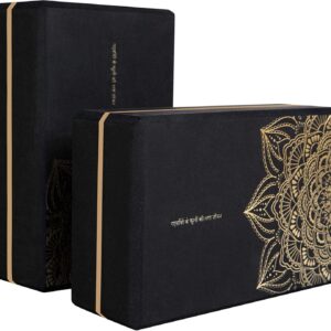 nuveti Yoga Blocks Set of 2, High Density Yoga Brick Foam Blocks to Improve Strength, Flexibility and Balance Brick Foam Blocks