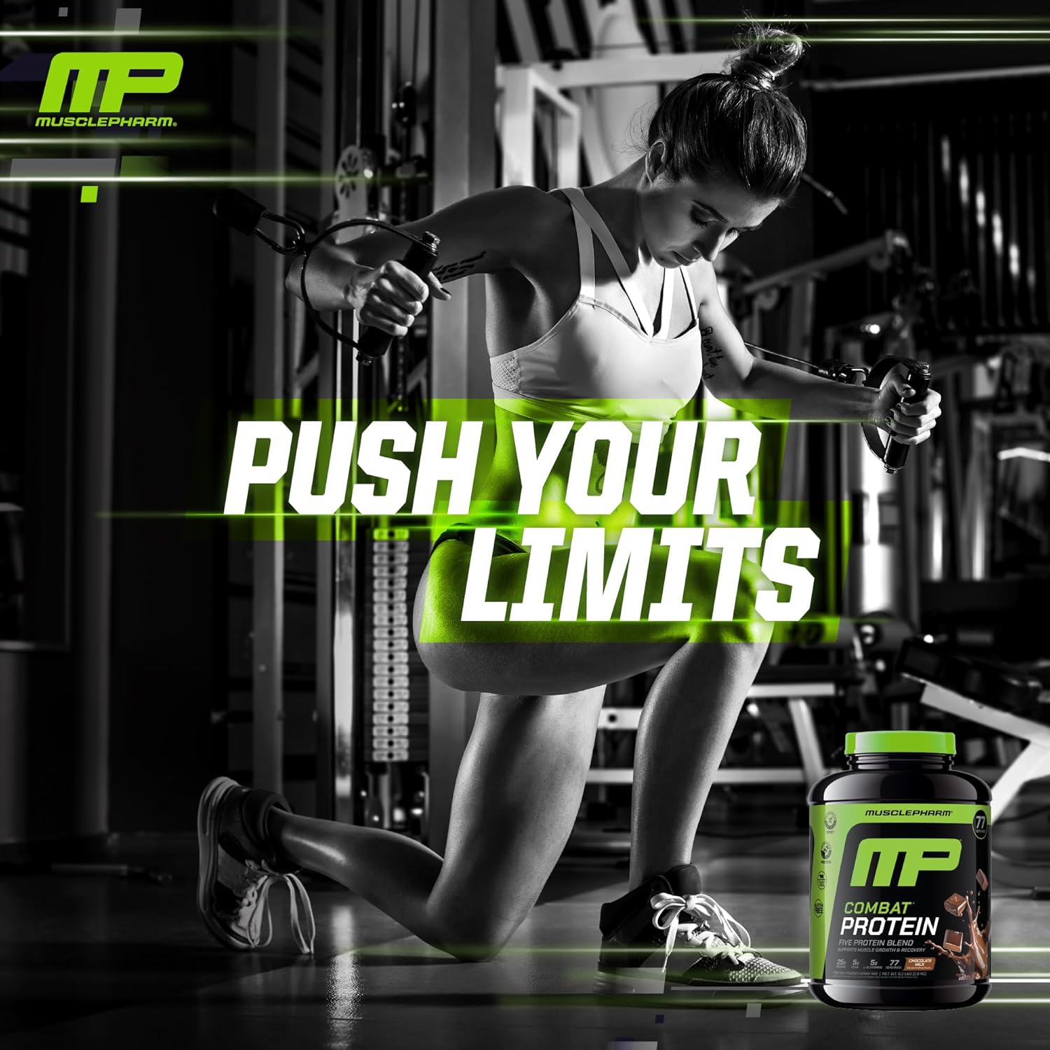 MusclePharm Combat Protein Powder, Chocolate Milk Flavor, Fuels Muscles for Productive Workouts, 5 Protein Sources Including Whey Protein Isolate & Egg Albumin, Gluten Free, 6.2 lb, 77 Servings - Image 6