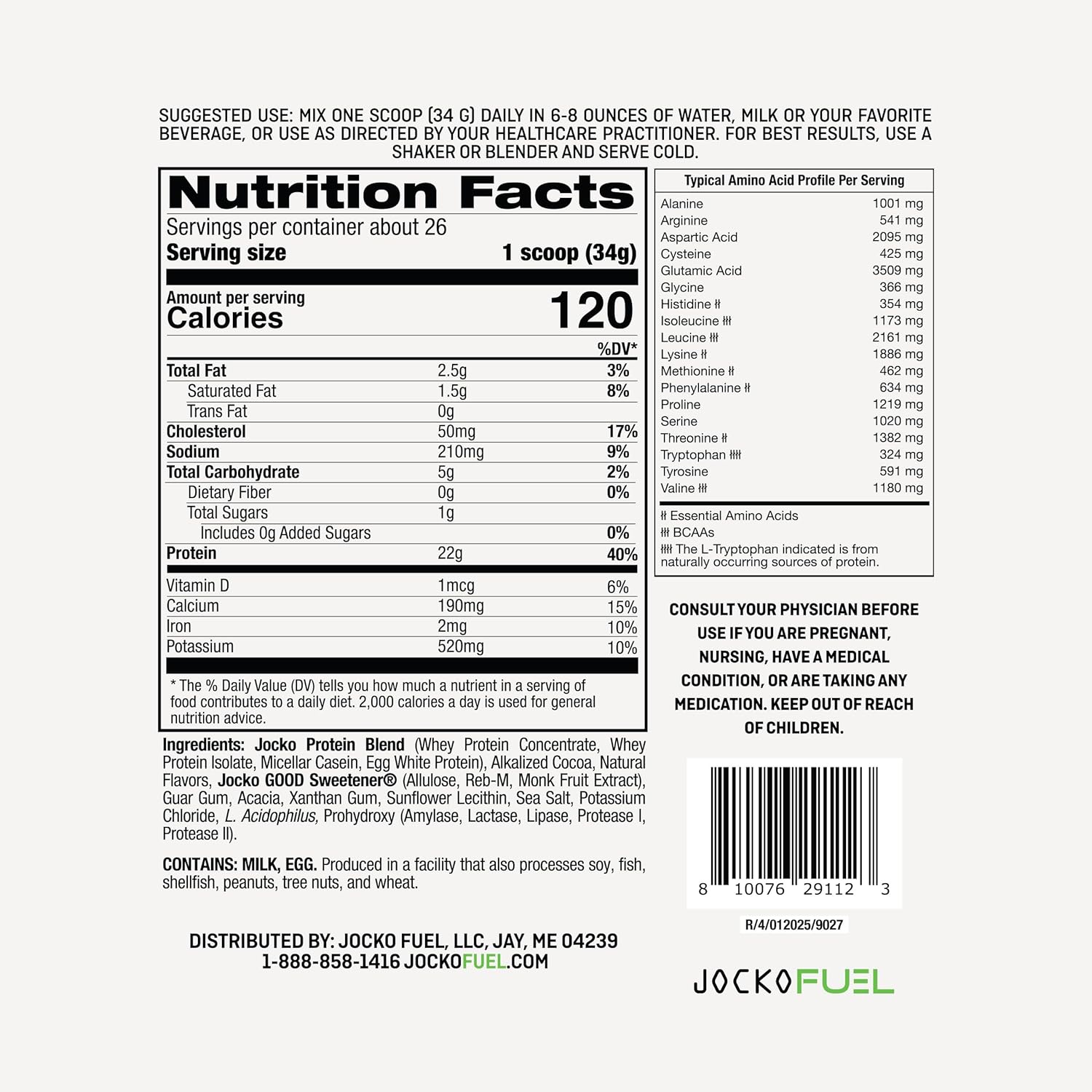 Jocko Fuel Mölk Whey Protein Powder 22g Low Sugar Monk Fruit Blend - Muscle Recovery & Growth, Packaging May Vary (26 Servings, Mint Chocolate) - Image 3
