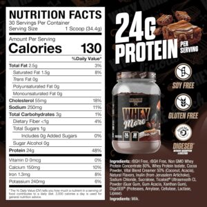 Axe & Sledge WHEY More Premium Protein Blend | 24g Protein, Whey Concentrate & Isolate | Prebiotic Fiber for Enhanced Absorption | Creamy, Delicious, Versatile | 30 Servings, Brownie Batter