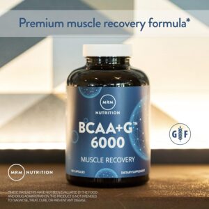 MRM Nutrition BCAA+™ 6000mg | Muscle Recovery | 6g Branch Chain Amino Acids per Capsule | with L-Glutamine | Premium Formula | Gluten-Free | 25 Servings