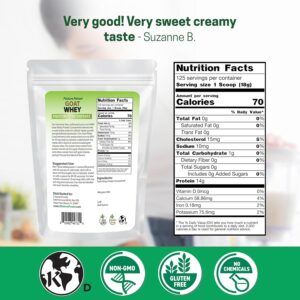 Z Natural Foods Goat Whey Protein Powder Concentrate – Undenatured, Unflavored, Pasture Raised Whey – Clean Goat Protein Powder with Vital Proteins for Weight Management, Immune Support, Fitness, 5 lb