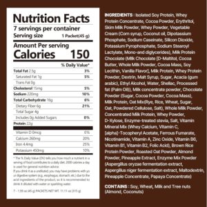 Chocolate Protein Shake, With Crunchy Protein Balls, Protein Smoothie Powder – 22g Protein, Low Sugar, Keto-Friendly Meal Replacement Shake, 1.59oz, 7packs, 7 Servings (7 Packs X 1.59 oz)
