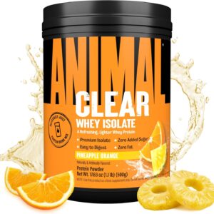 Clear Whey Isolate Protein Powder – Easy to Digest and Mix, 5g BCAA, Deliciously Juicy, Refreshing Anytime Drink for Men and Women, Pineapple Orange 500g (20 Servings)