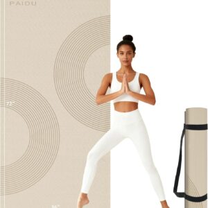 Large Yoga Mat, 72″ x 36″ x 2/5″（10MM） Thick Non-Slip Exercise Mat, SGS-Certified POE Material, Ideal for Home Gym, Yoga, Pilates, Fitness Workouts & Floor Mat
