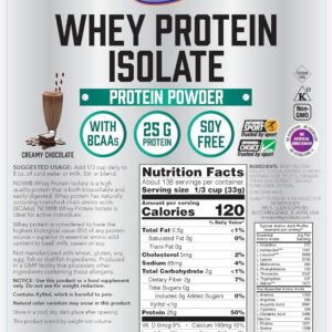 NOW Foods Sports Nutrition, Whey Protein Isolate, 25 g With BCAAs, Creamy Chocolate Powder, 10-Pound