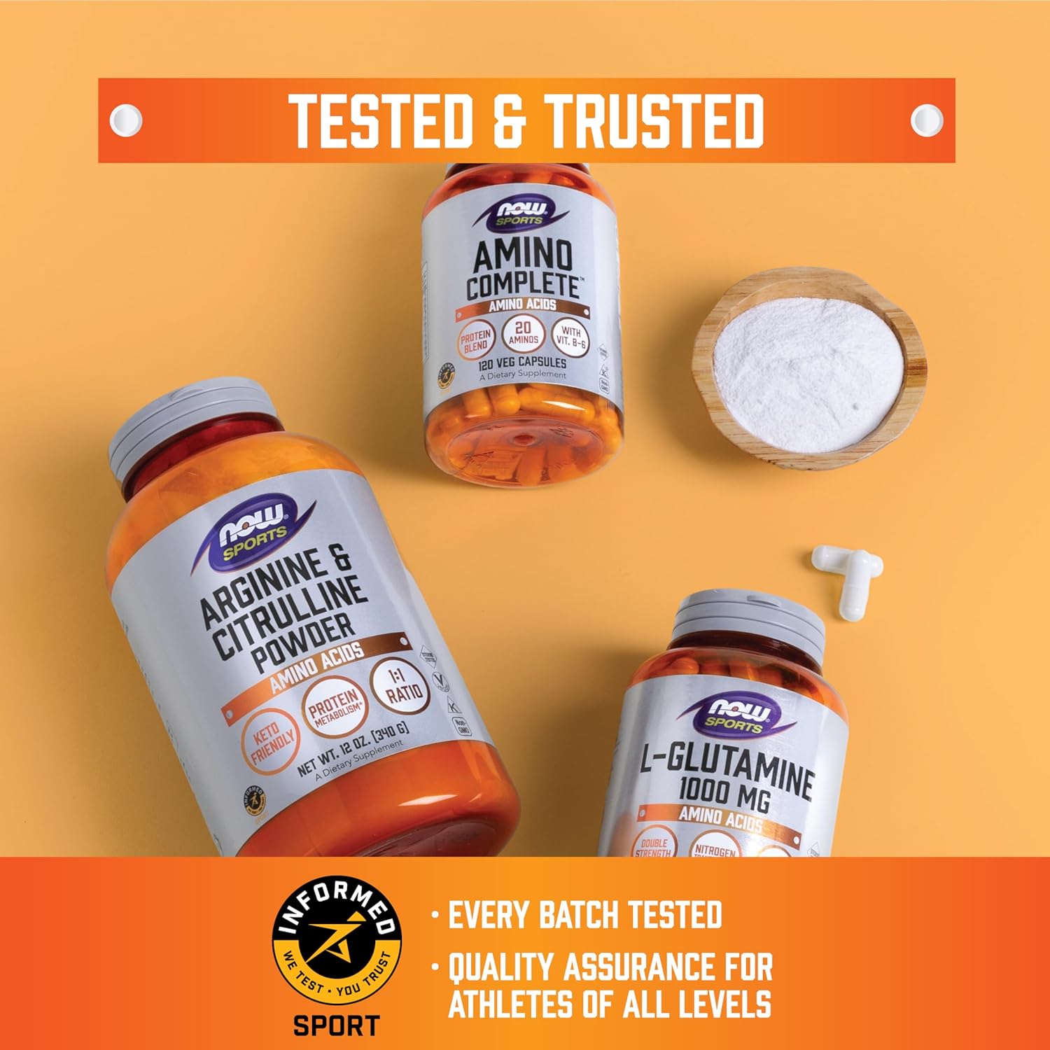 NOW Foods Sports Nutrition, Branched Chain Amino Acids, With Leucine, Isoleucine and Valine, 240 Veg Capsules - Image 7