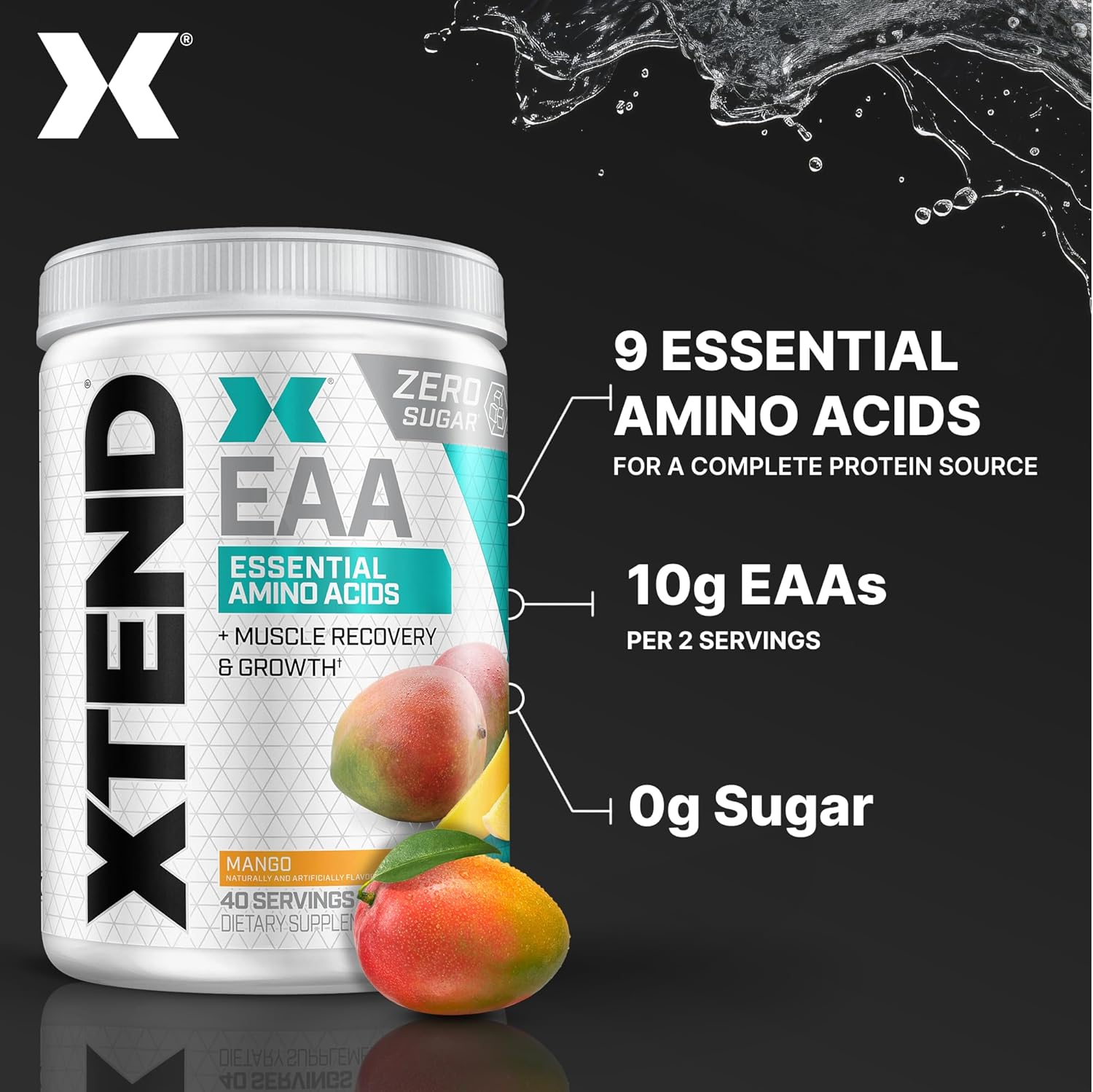 Xtend Scivation EAA + BCAA Powder | Muscle Recovery & Lean Muscle Growth | 9 Essential Amino Acids for Intra Workout or Post Workout Recovery | 10g EAAs Per 2 Servings | Mango 40 Servings - Image 5