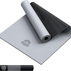 HAPBEAR Large Yoga Mat – 72″x36″ Extra Wide Exercise Mat – 1/4″ Thick Dual Color PVC | Anti-Slip Surface & High Cushioning – Ideal for Yoga, Pilates & Home Workouts – Bonus Mesh Bag