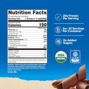 Nutricost Organic Whey Protein Concentrate, Double Chocolate Flavored, (2LBS) – Gluten-Free, Non-GMO