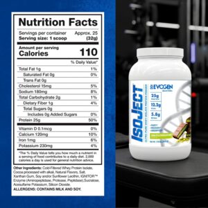 Evogen Isoject – Whey Protein Isolate | Ultra-Pure Whey Protein Powder with Ignitor Enzymes, BCAAs, and EAAs | Enhanced Absorption & Recovery | Dubai Chocolate Protein | 25 Servings