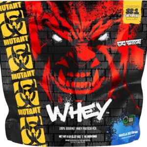 Mutant Whey – 100% Whey Protein Powder Shake, Gourmet Taste, 22g of Protein, Fast Absorbing, Easy Digesting, 5lbs – Vanilla Ice Cream